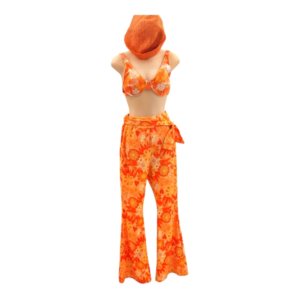 Orange Floral Bikini Set